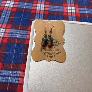 Natural Wood Acorn Earrings